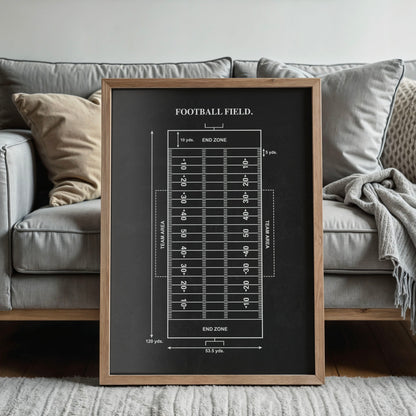 Football Field Diagram Wall Art - Ready to Frame Print