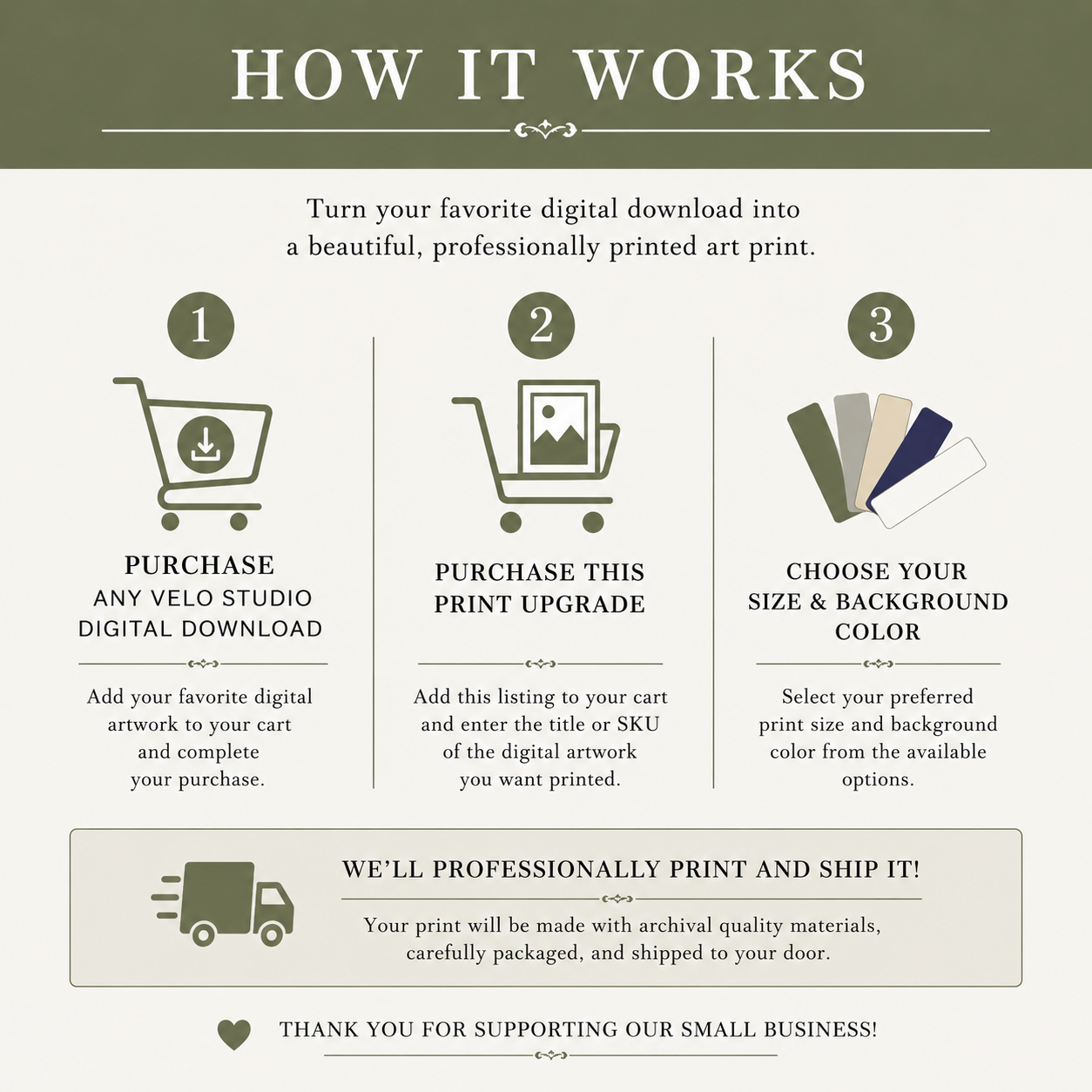 Digital Download Print Upgrade - Upgrade to a Professionally Printed Art Print