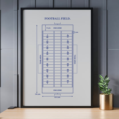 Football Field Diagram Wall Art - Ready to Frame Print