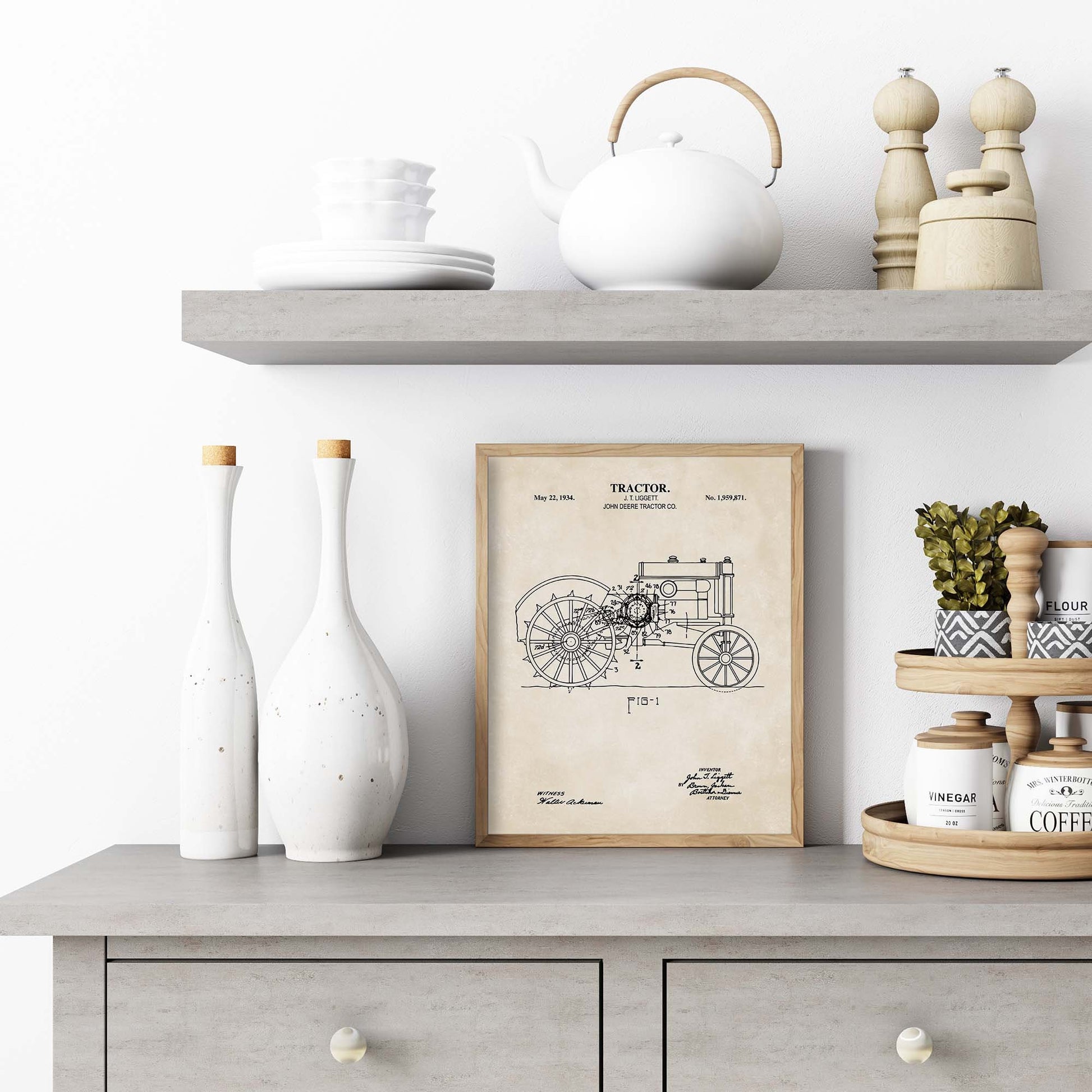 Tractor Wall Art | Antique 1934 Tractor Patent Print | Farm Room Decor | PRINTABLE DIGITAL DOWNLOAD
