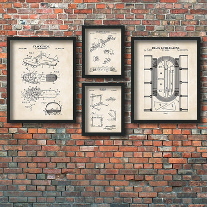 Track and Field Wall Art | Track Diagram, Hurdle, Spikes and Starting Block Patent Prints | Set of 4 Prints | PRINTABLE DIGITAL DOWNLOAD