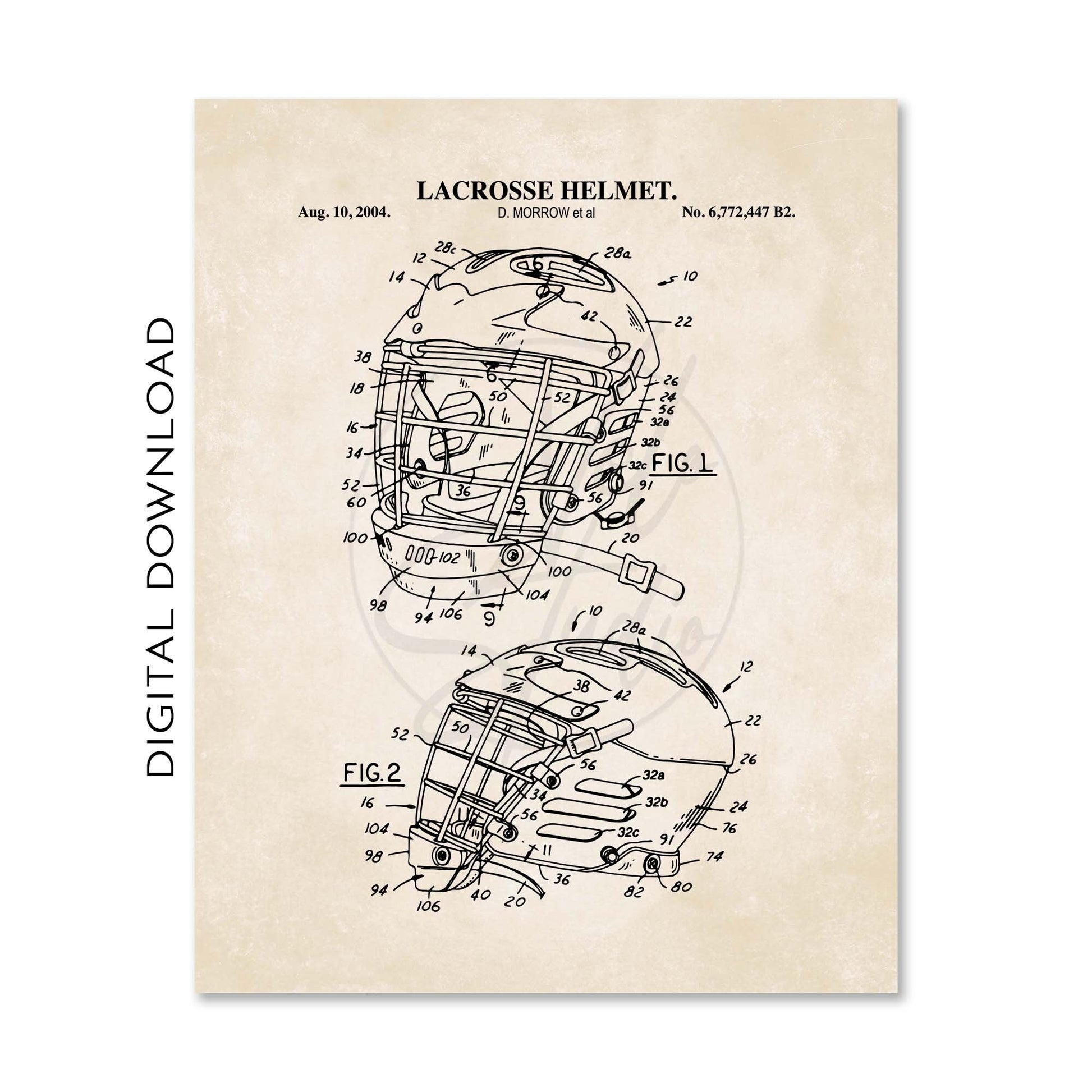 Lacrosse Wall Art | Lacrosse Ball, Stick and Helmet Patent Prints | Set of 3 Prints | Lacrosse Player Gift | PRINTABLE DIGITAL DOWNLOAD