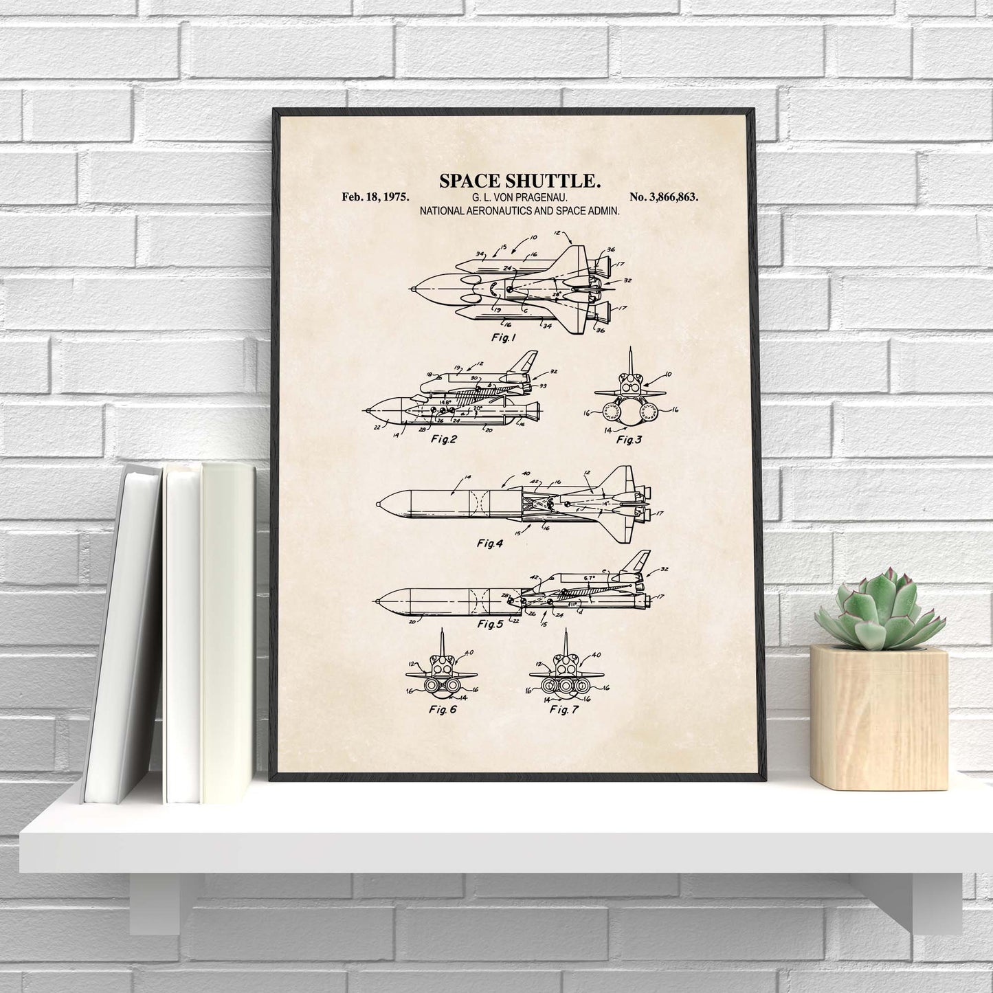 Space Shuttle Patent Print Poster | Space Wall Art | Vintage Space Decor | PRINTABLE DIGITAL DOWNLOAD