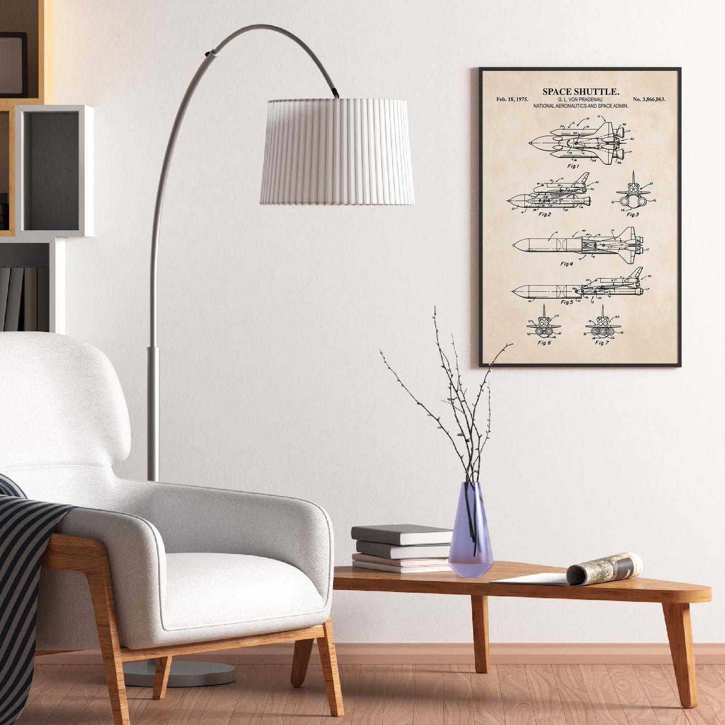 Space Shuttle Patent Print Poster | Space Wall Art | Vintage Space Decor | PRINTABLE DIGITAL DOWNLOAD