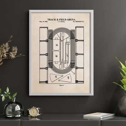Track and Field Arena Patent Print Poster | Vintage Track Wall Art | Track Athlete Gift | PRINTABLE DIGITAL DOWNLOAD