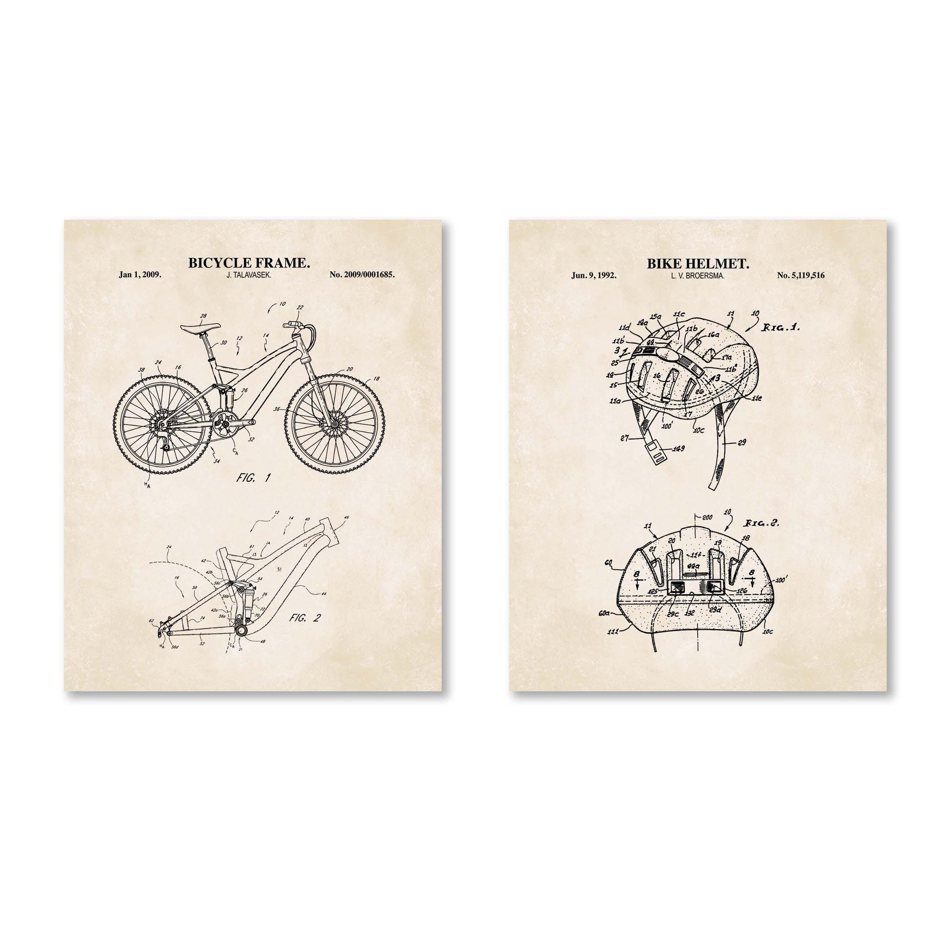 Mountain Bike Patent Print Wall Art